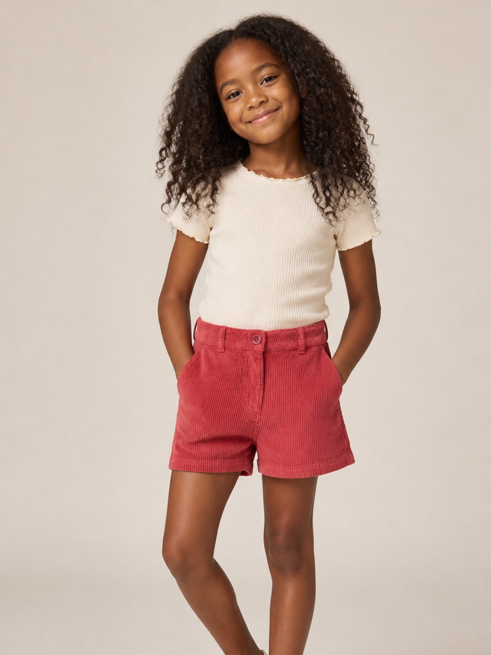 Shorts per bambina Etro Kids rossi con trama a coste GZ6A59 Z4073 52C ETRO KIDS