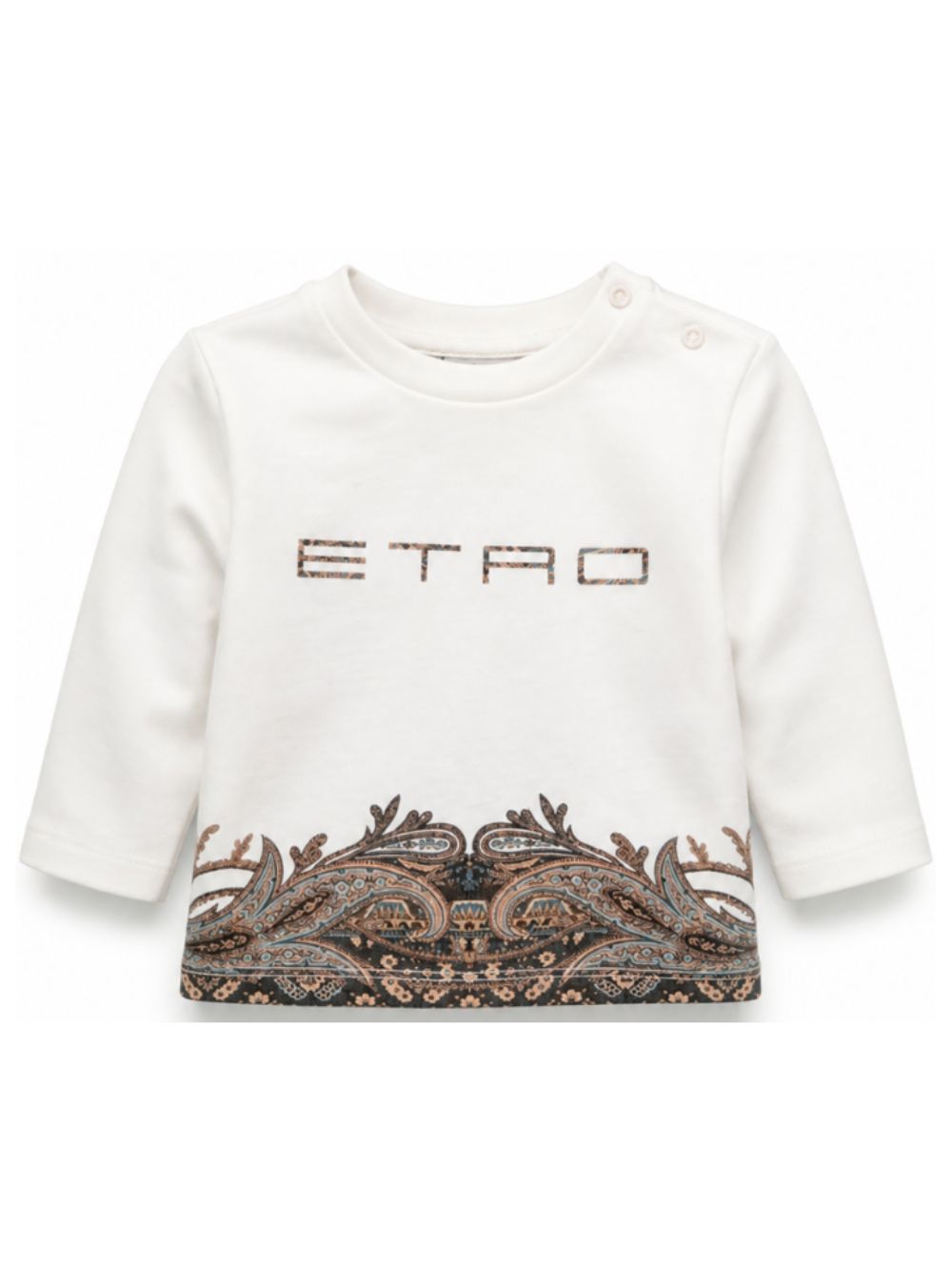 T-shirt per neonato Etro Kids bianco con stampa Paisley sul davanti GZ8320 Z3672 102 ETRO KIDS