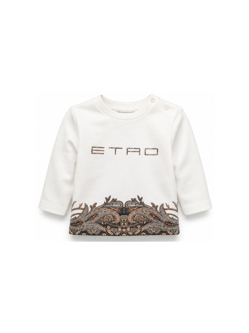 T-shirt per neonato Etro Kids bianco con stampa Paisley sul davanti GZ8320 Z3672 102 ETRO KIDS