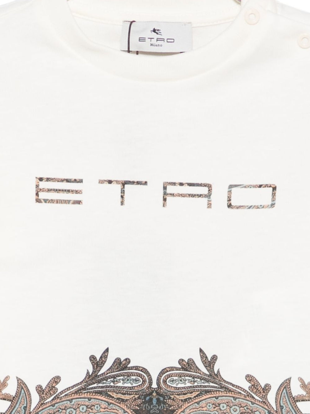 T-shirt per neonato Etro Kids bianco con stampa Paisley sul davanti GZ8320 Z3672 102 ETRO KIDS