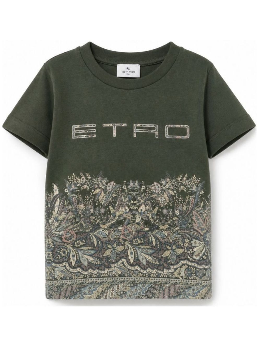 T-shirt per bambino Etro Kids verde con stampa floreale GZ8A31 Z3672 70J ETRO KIDS