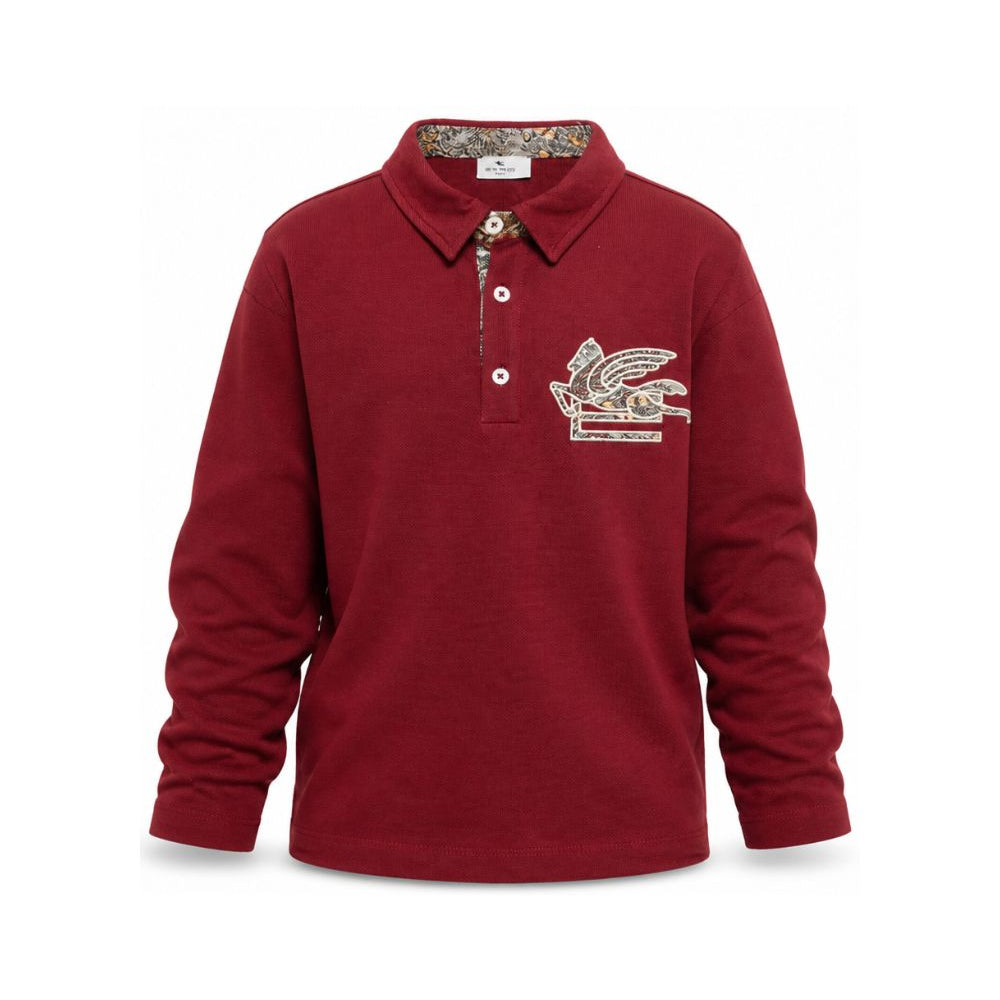 T-shirt per bambino Etro Kids rosso con colletto stile polo GZ8H41 Z0022 52C ETRO KIDS