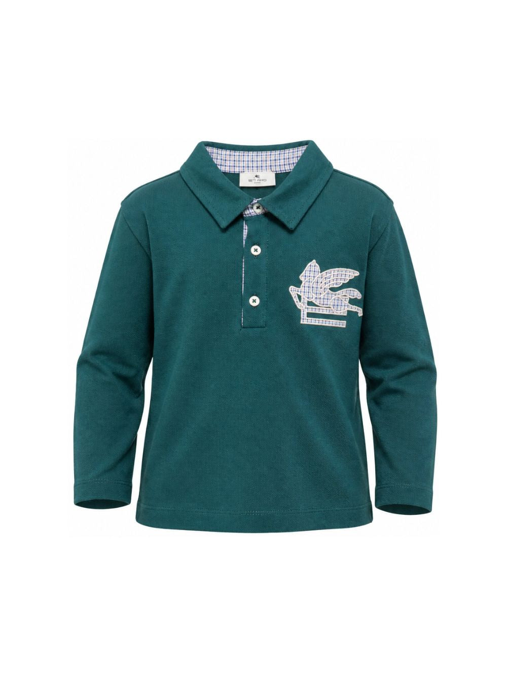 T-shirt per bambino Etro Kids verde con colletto stile polo GZ8H41 Z0022 797 ETRO KIDS