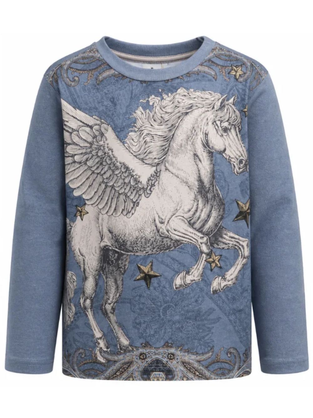 T-shirt per bambino Etro Kids blu con stampa Pegaso sul davanti GZ8H70 Z3693 617BG ETRO KIDS