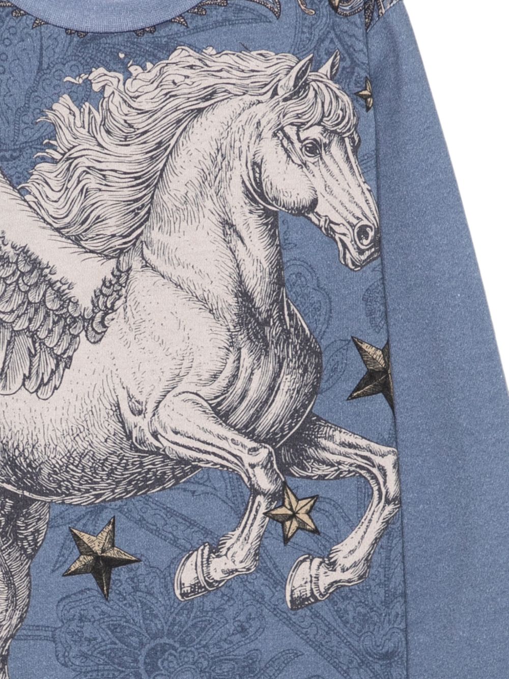 T-shirt per bambino Etro Kids blu con stampa Pegaso sul davanti GZ8H70 Z3693 617BG ETRO KIDS