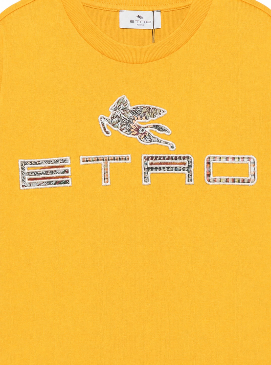 T-shirt per bambino Etro Kids gialla con patch logo GZ8P21 Z3672 216 ETRO KIDS