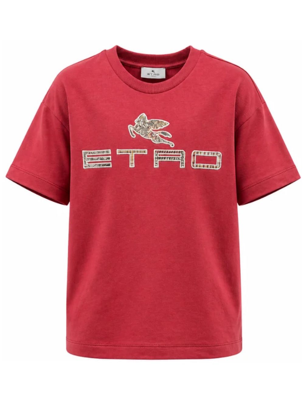 T-shirt per bambino Etro Kids bordeaux con patch logo GZ8P21 Z3672 52C ETRO KIDS