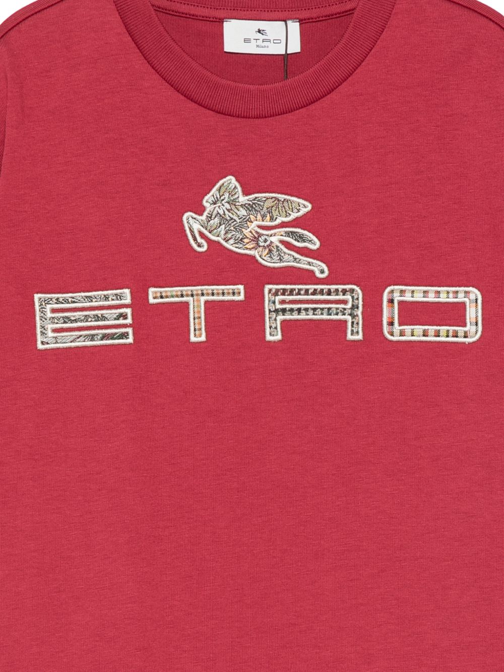 T-shirt per bambino Etro Kids bordeaux con patch logo GZ8P21 Z3672 52C ETRO KIDS