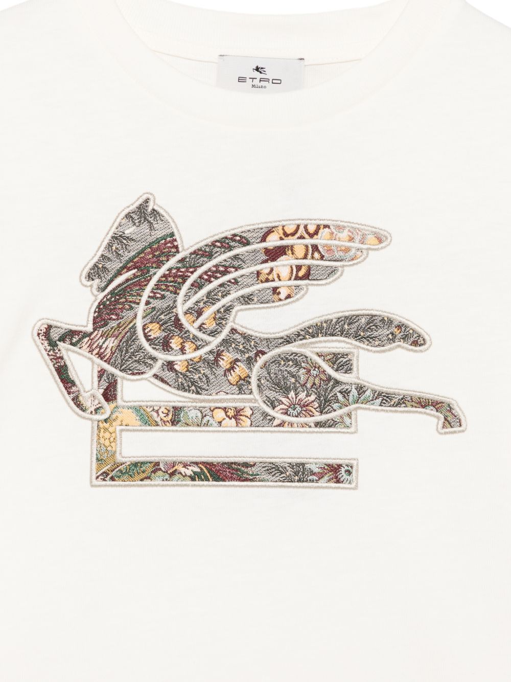 T-shirt per bambino Etro Kids bianca con dettaglio Pegaso sul davanti GZ8P40 Z3672 102 ETRO KIDS