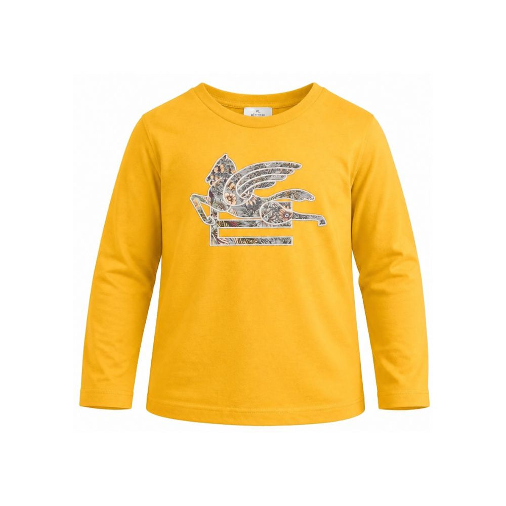 T-shirt per bambino Etro Kids gialla con dettaglio Pegaso sul davanti GZ8P40 Z3672 216 ETRO KIDS