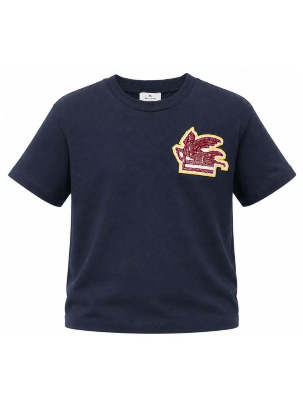T-shirt per bambino Etro Kids blu con ricamo Pegaso sul davanti GZ8P51 Z3672 617 ETRO KIDS
