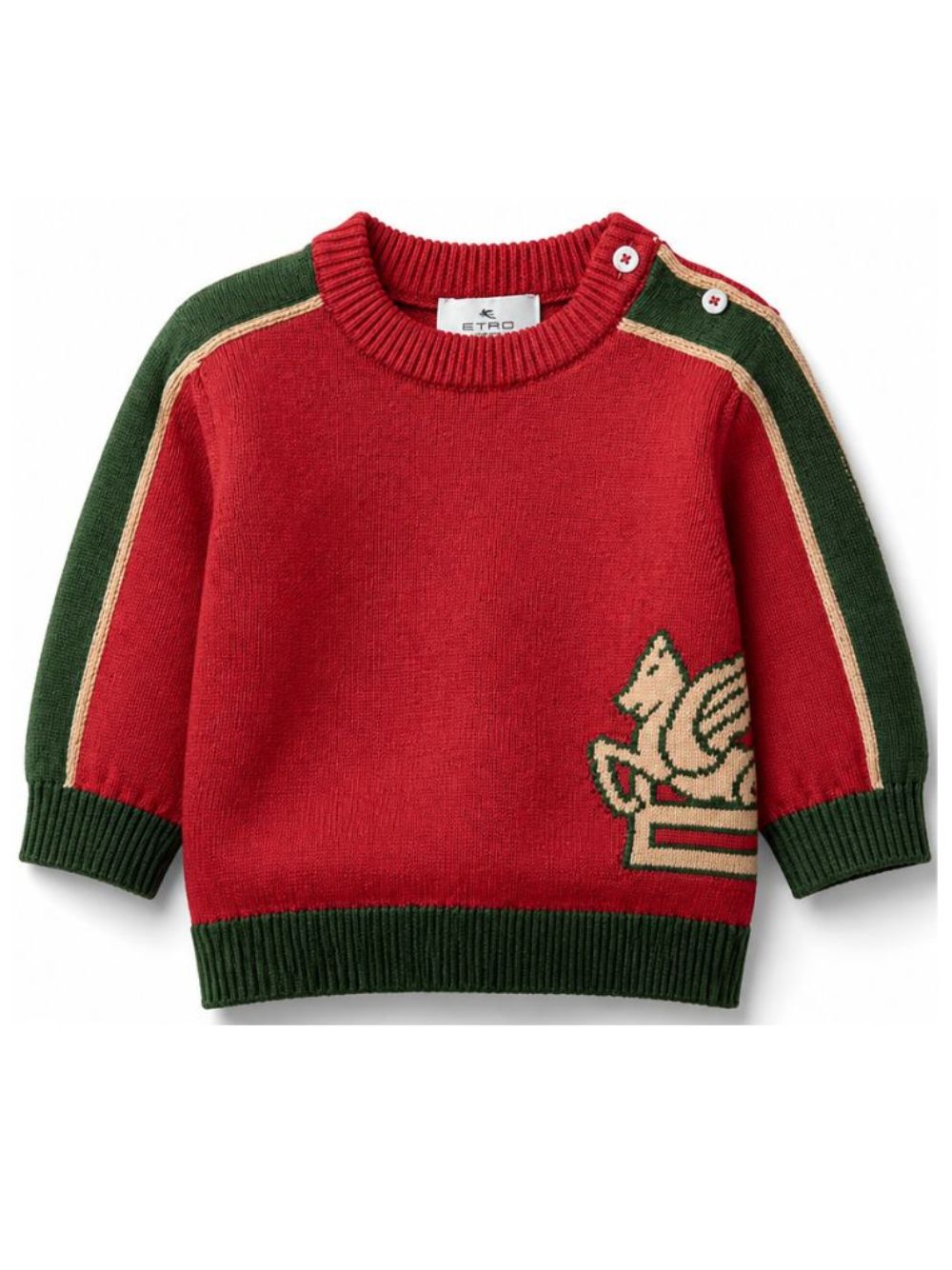 Maglione per neonato Etro Kids rosso con ricamo Pegaso GZ9500 Z2312 419 ETRO KIDS