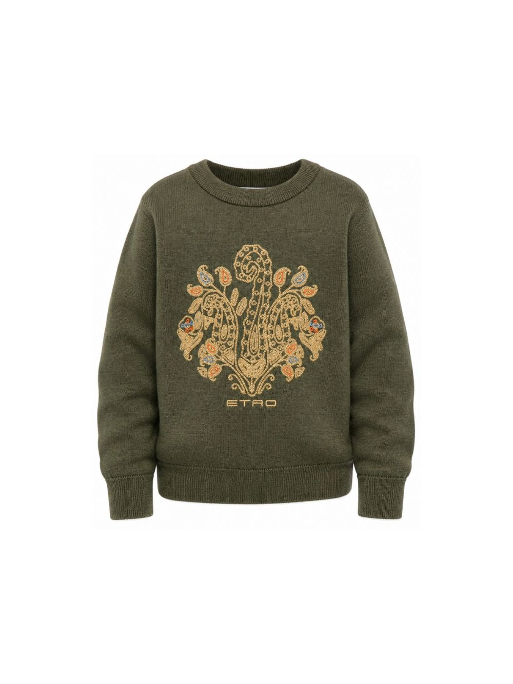 Maglione per bambino Etro Kids verde con design lavorato a maglia GZ9A20 Z4117 817 ETRO KIDS