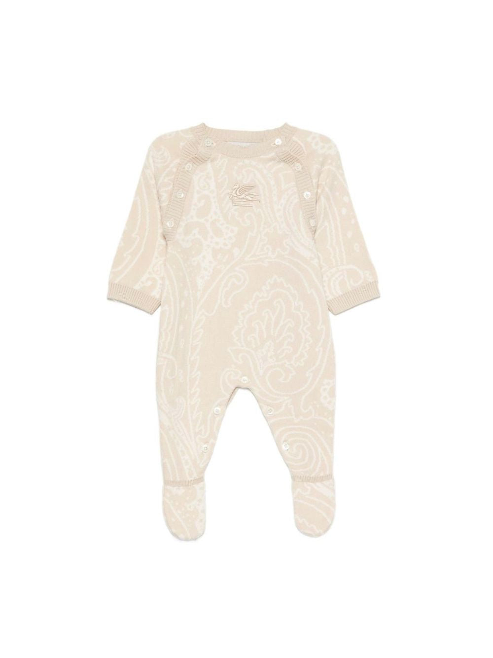 Tutina per neonati Etro Kids beige con motivo paisley GZB500 Z1376 185 ETRO KIDS