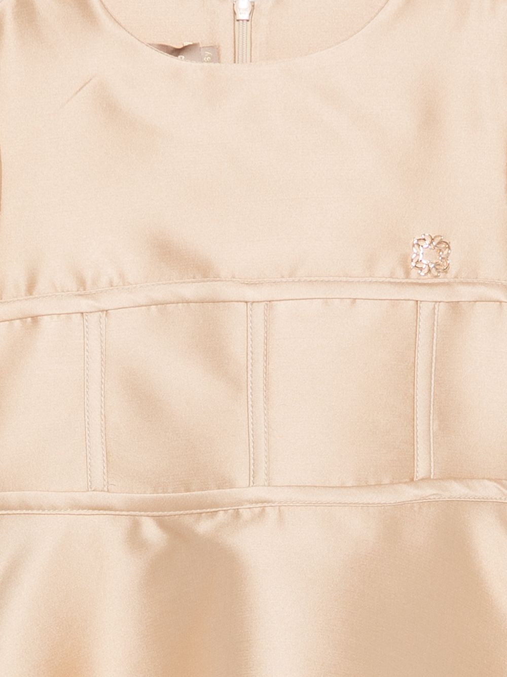 Abito per bambina Elie Saab Kids beige con placca con logo sul davanti EFAB128TS0807 BGE ElIE SAAB KIDS
