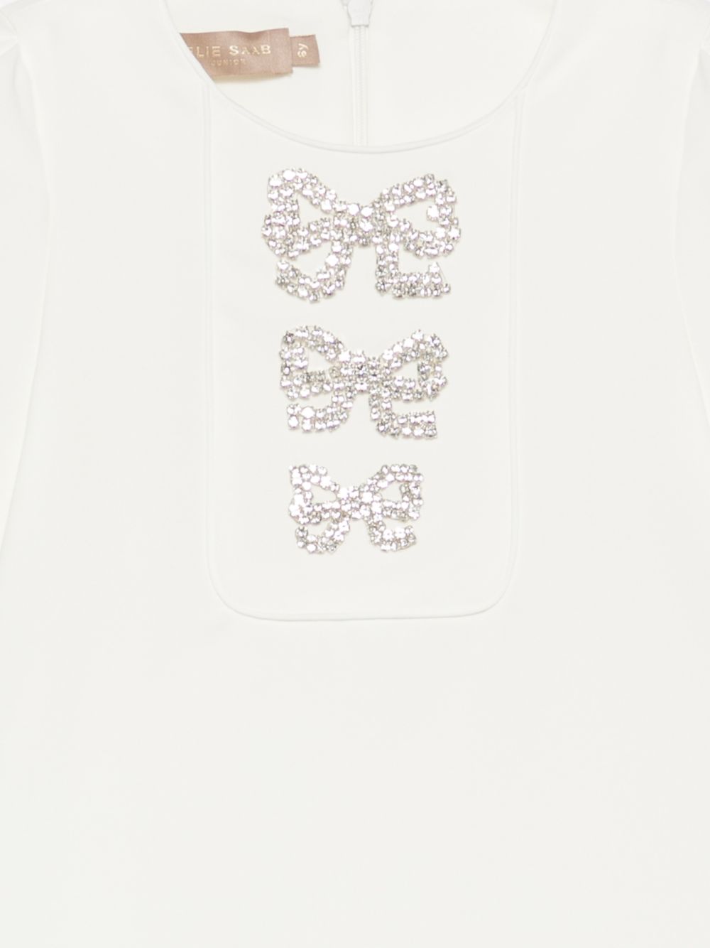 Abito per bambina Elie Saab Kids bianco con decorazioni fiocchi sul davanti EFAB135TS0802 WHT ElIE SAAB KIDS