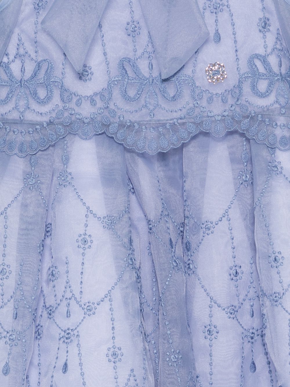 Abito per bambina Elie Saab Kids azzurro con dettaglio fiocco sul davanti EFAB136LUTS1159 LTB ElIE SAAB KIDS