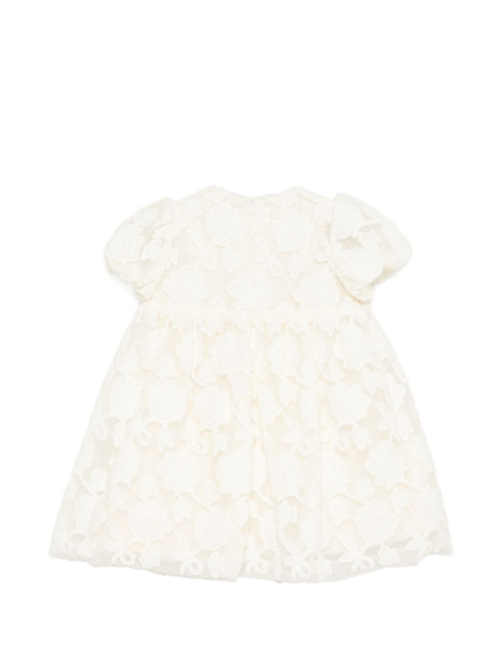 Abito per neonata Elie Saab Kids crema con strato in pizzo EGAB045TS1162 CRM ElIE SAAB KIDS