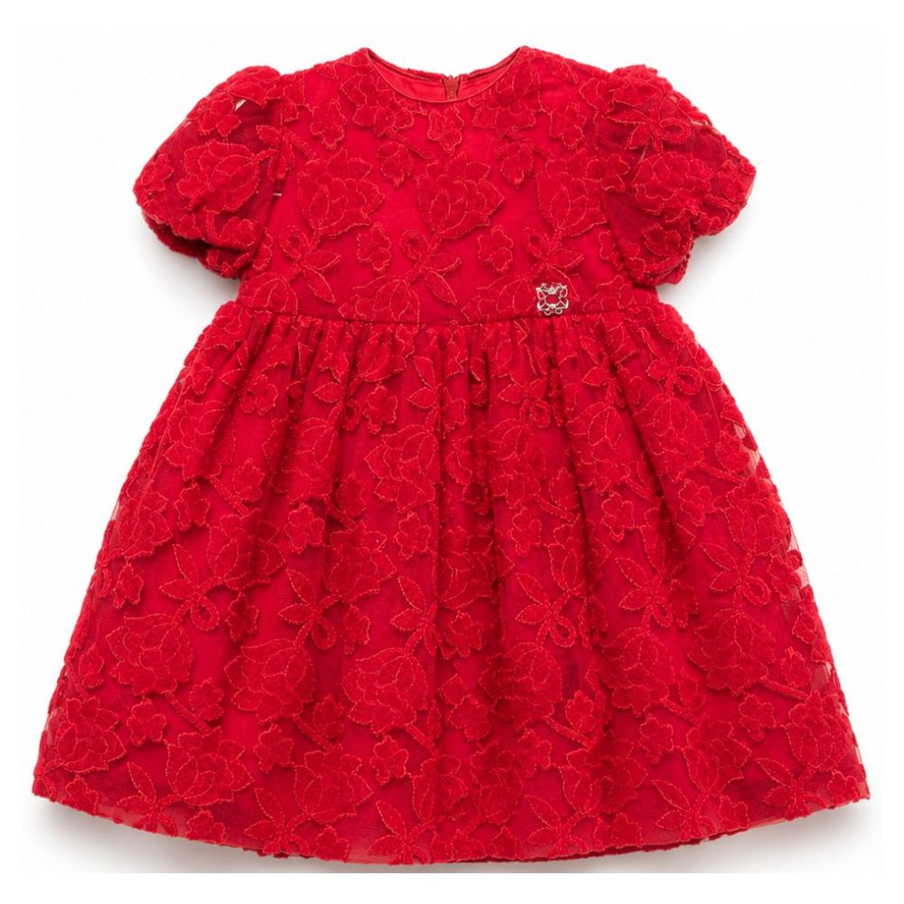 Abito per neonata Elie Saab Kids rosso con strato in pizzo EGAB045TS1162 RED ElIE SAAB KIDS