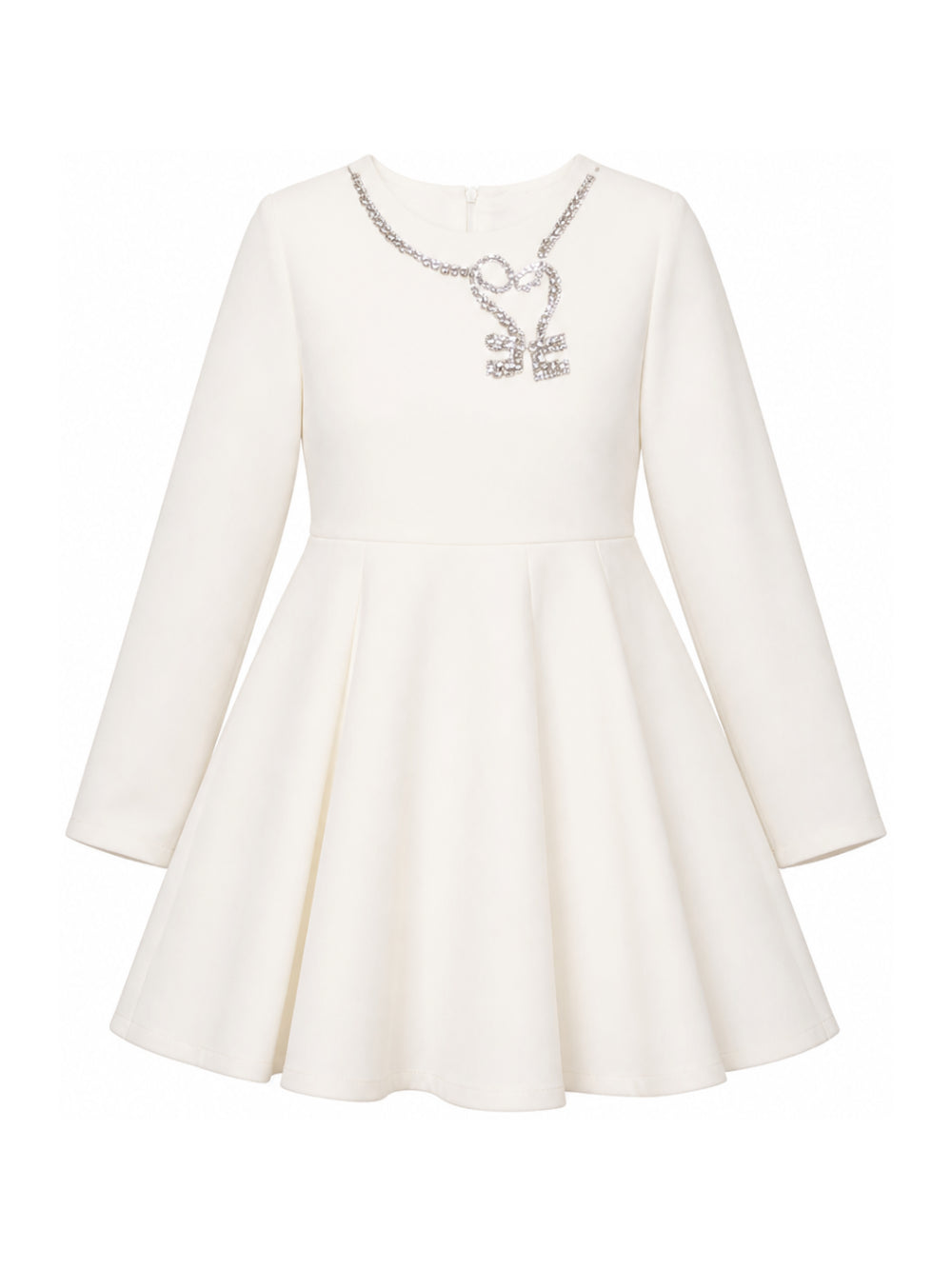 Abito per bambina Elisabetta Franchi La Mia Bambina bianco con decorazione EFAB6790GA022 0067 ElISABETTA FRANCHI KIDS