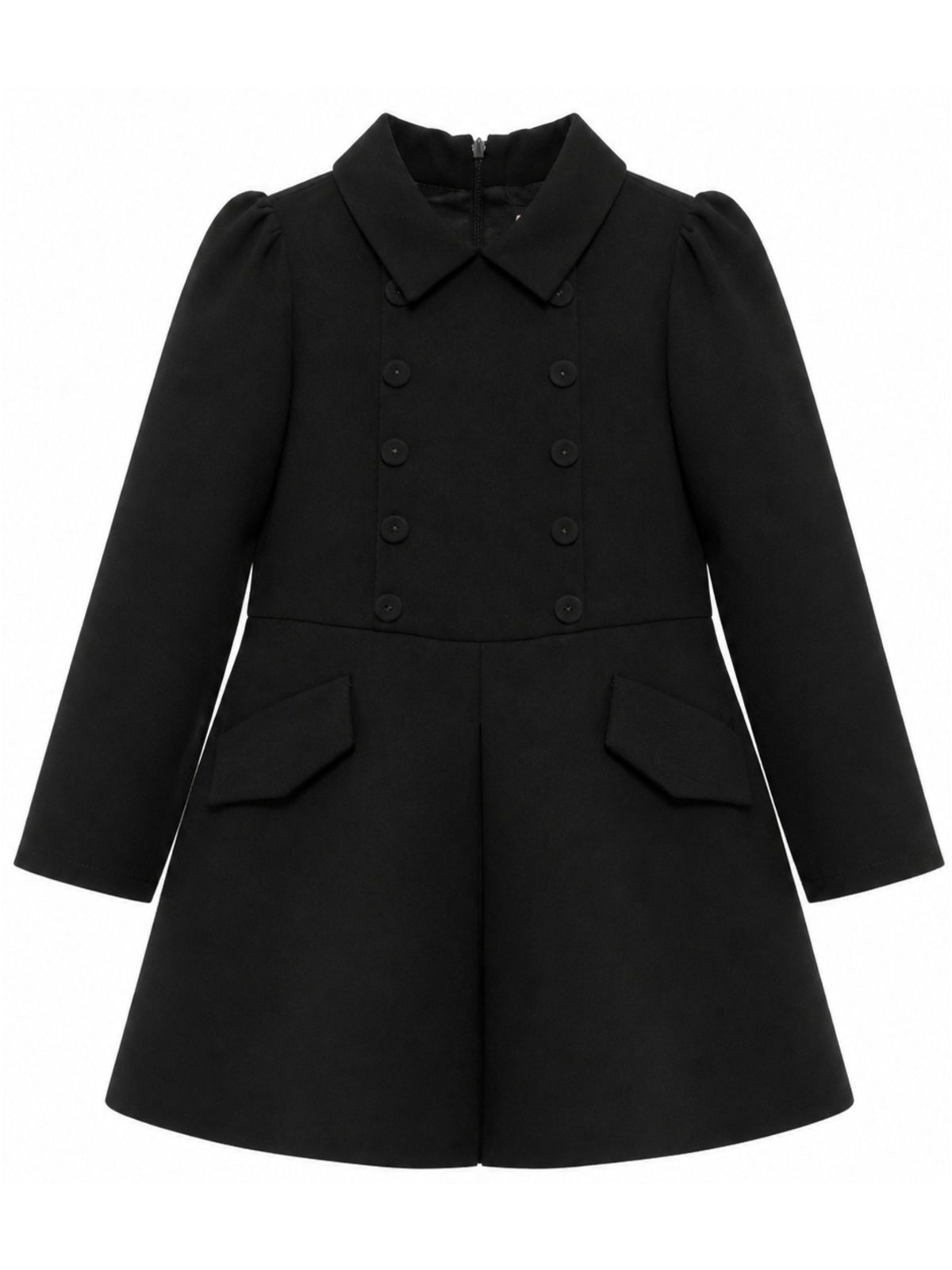 Abito per bambina Elisabetta Franchi La Mia Bambina nero doppiopetto con chiusura a bottoni EFAB6820GA022 N000 ElISABETTA FRANCHI KIDS
