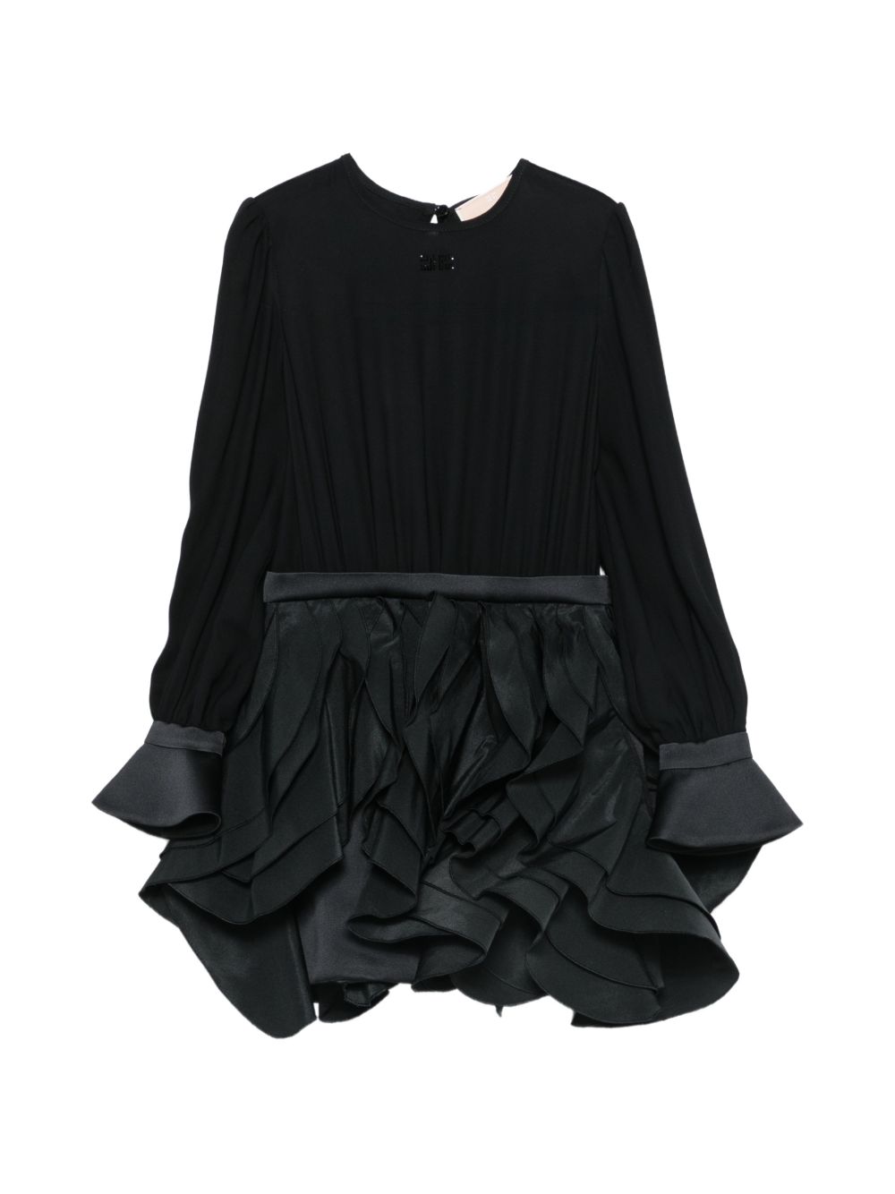 Abito per bambina Elisabetta Franchi La Mia Bambina nero con gonna con ruches EFAB6940NY230 N000 ElISABETTA FRANCHI KIDS