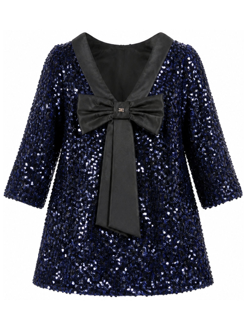 Abito per bambina Elisabetta Franchi La Mia Bambina blu con decorazione con paillettes EFAB7010TV093 4002 ElISABETTA FRANCHI KIDS
