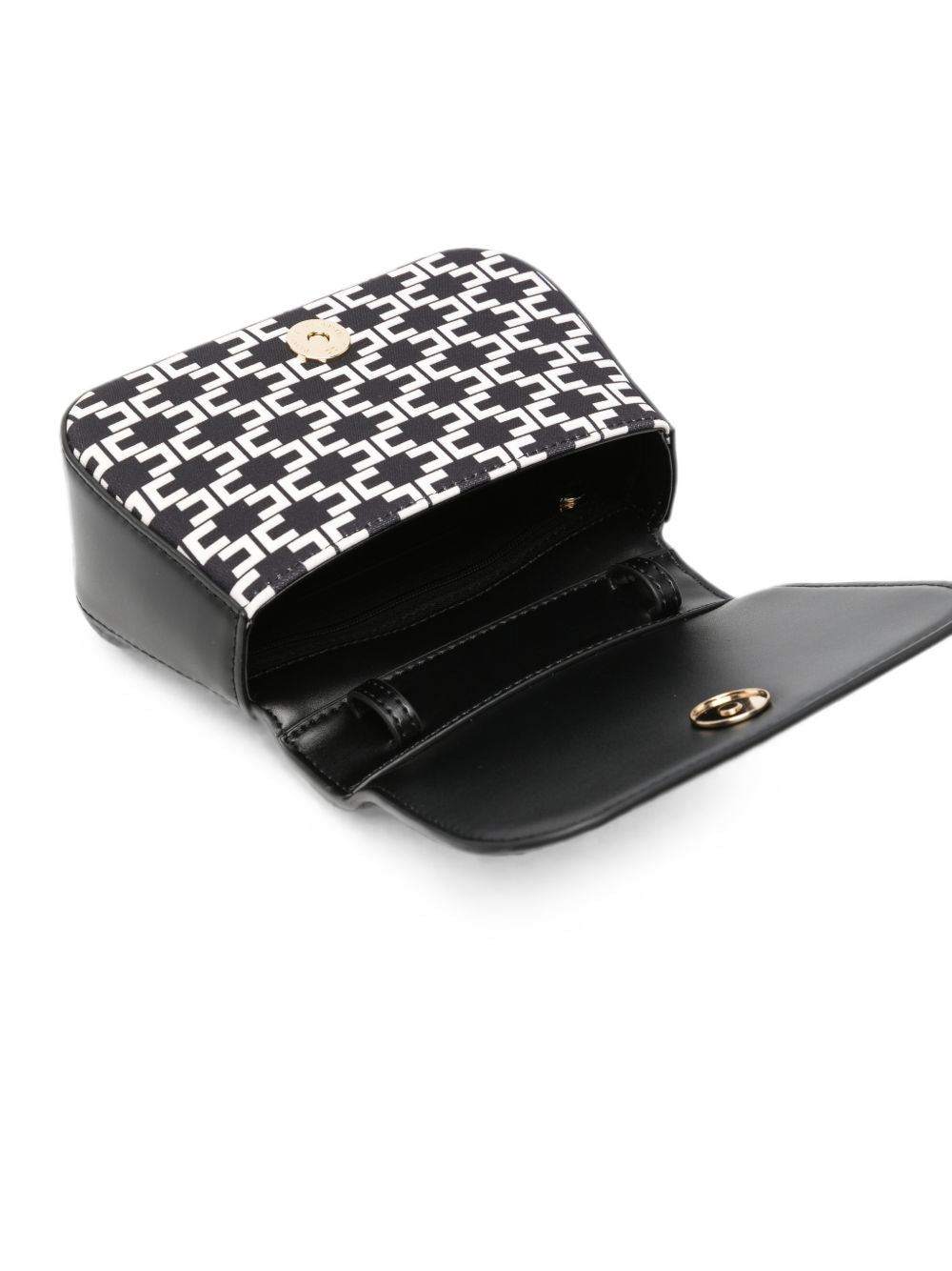 Borsa per bambina Elisabetta Franchi La Mia Bambina bianca e nera con monogramma all-over EFBO119CGA039 D599 ElISABETTA FRANCHI KIDS