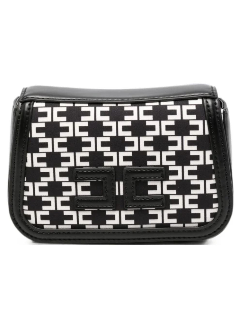 Borsa per bambina Elisabetta Franchi La Mia Bambina bianca e nera con monogramma all-over EFBO119CGA039 D599 ElISABETTA FRANCHI KIDS