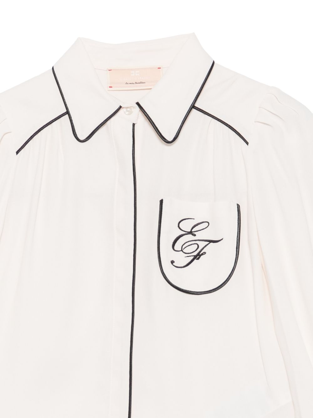 Camicia per bambina Elisabetta Franchi La Mia Bambina beige con bordi a contrasto EFCA2930VI011 0077 ElISABETTA FRANCHI KIDS