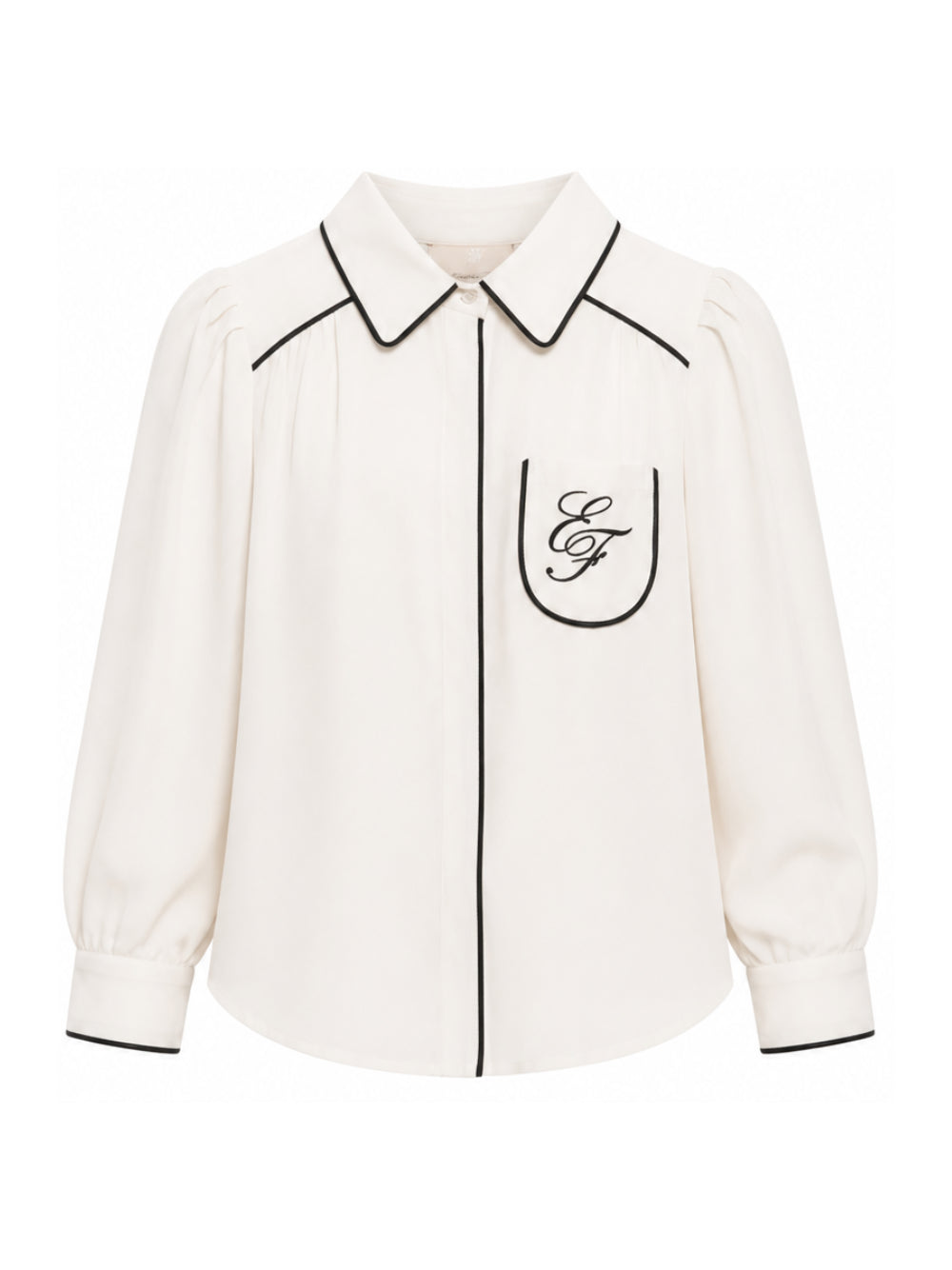 Camicia per bambina Elisabetta Franchi La Mia Bambina beige con bordi a contrasto EFCA2930VI011 0077 ElISABETTA FRANCHI KIDS