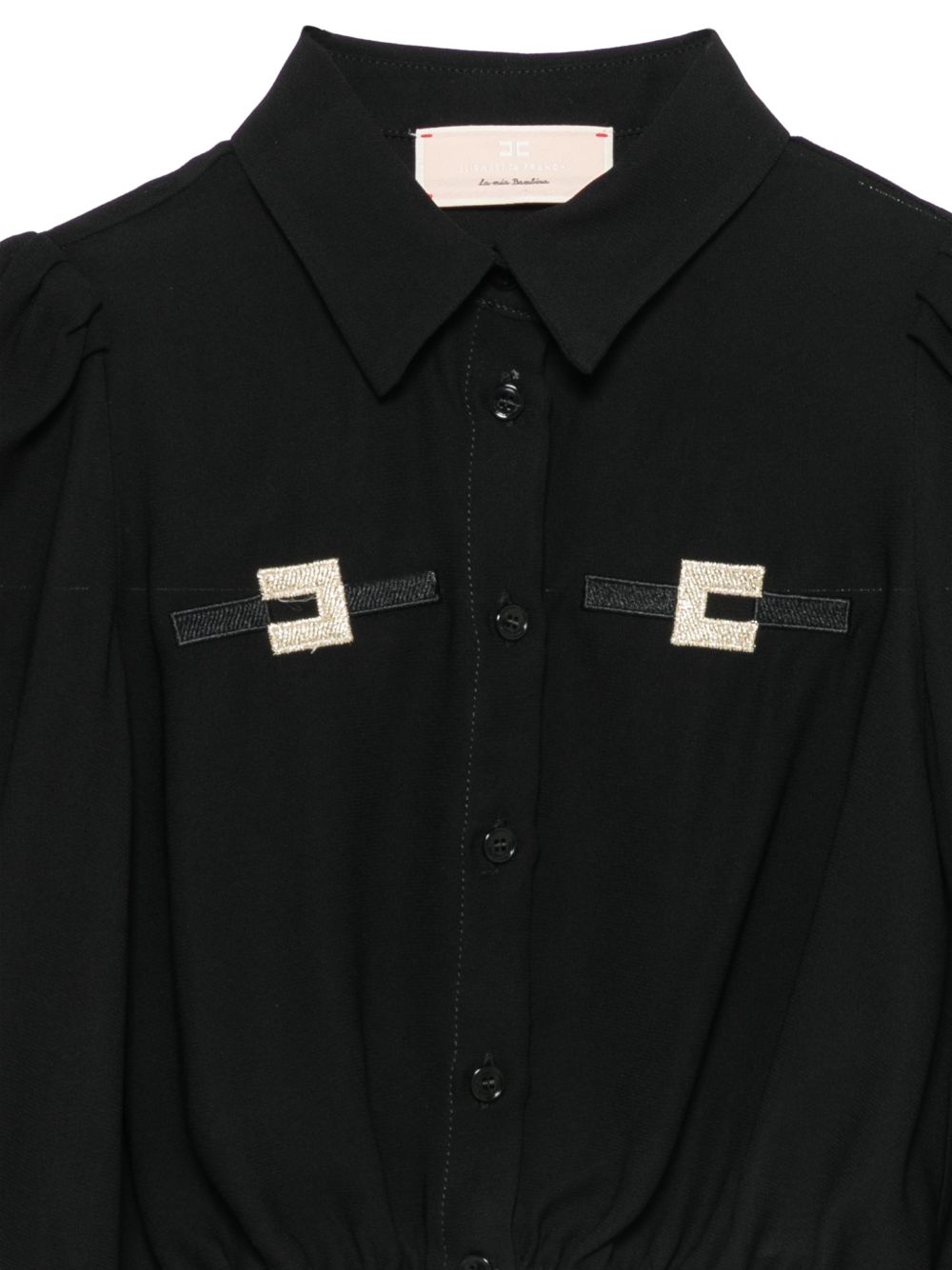 Camicia per bambina Elisabetta Franchi La Mia Bambina nero con logo EFCA2940VI011 N105 ElISABETTA FRANCHI KIDS