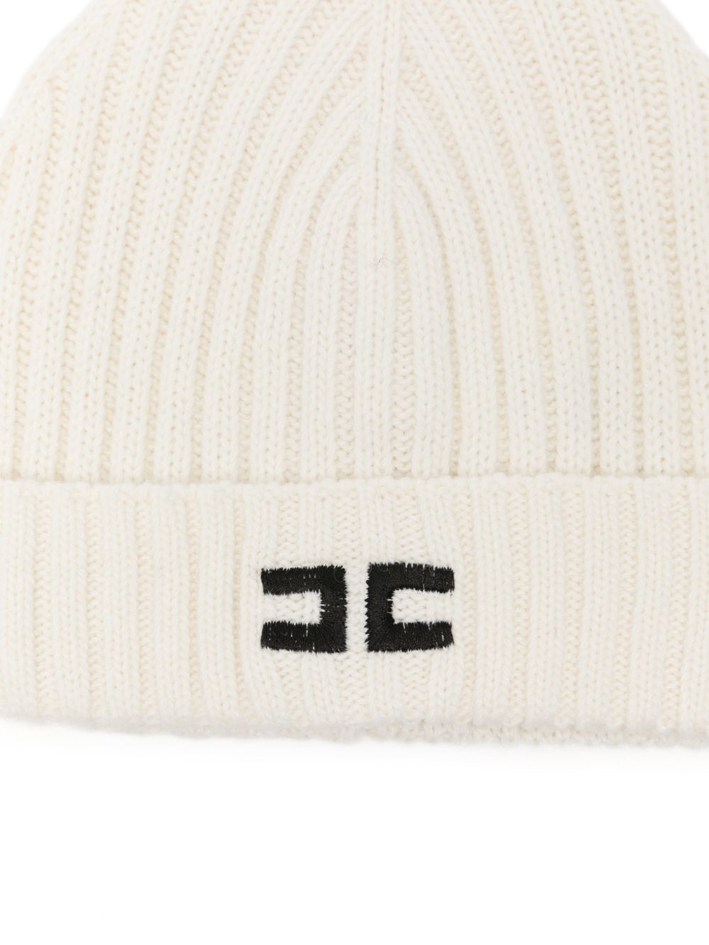 Berretto per bambina Elisabetta Franchi La Mia Bambina bianco con logo ricamato sul davanti EFCP035CFL143 0100 ElISABETTA FRANCHI KIDS