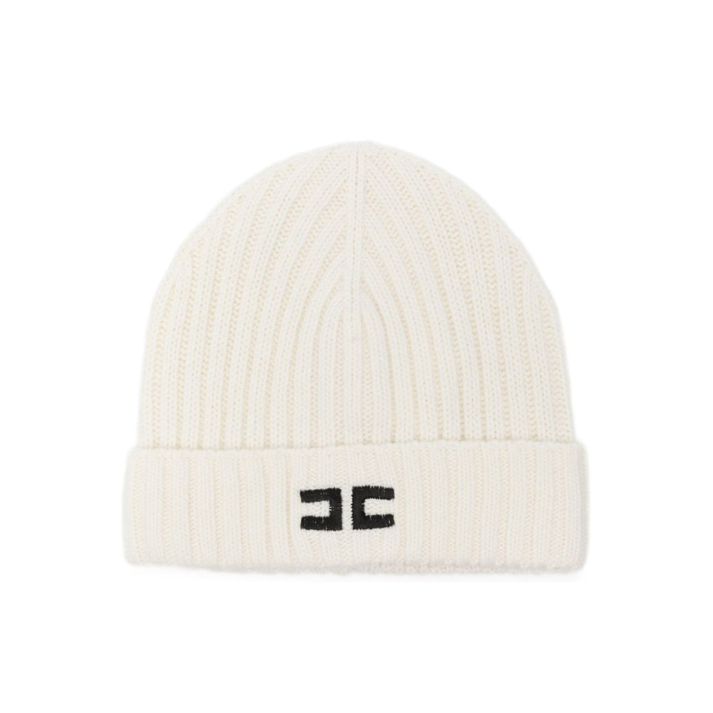 Berretto per bambina Elisabetta Franchi La Mia Bambina bianco con logo ricamato sul davanti EFCP035CFL143 0100 ElISABETTA FRANCHI KIDS