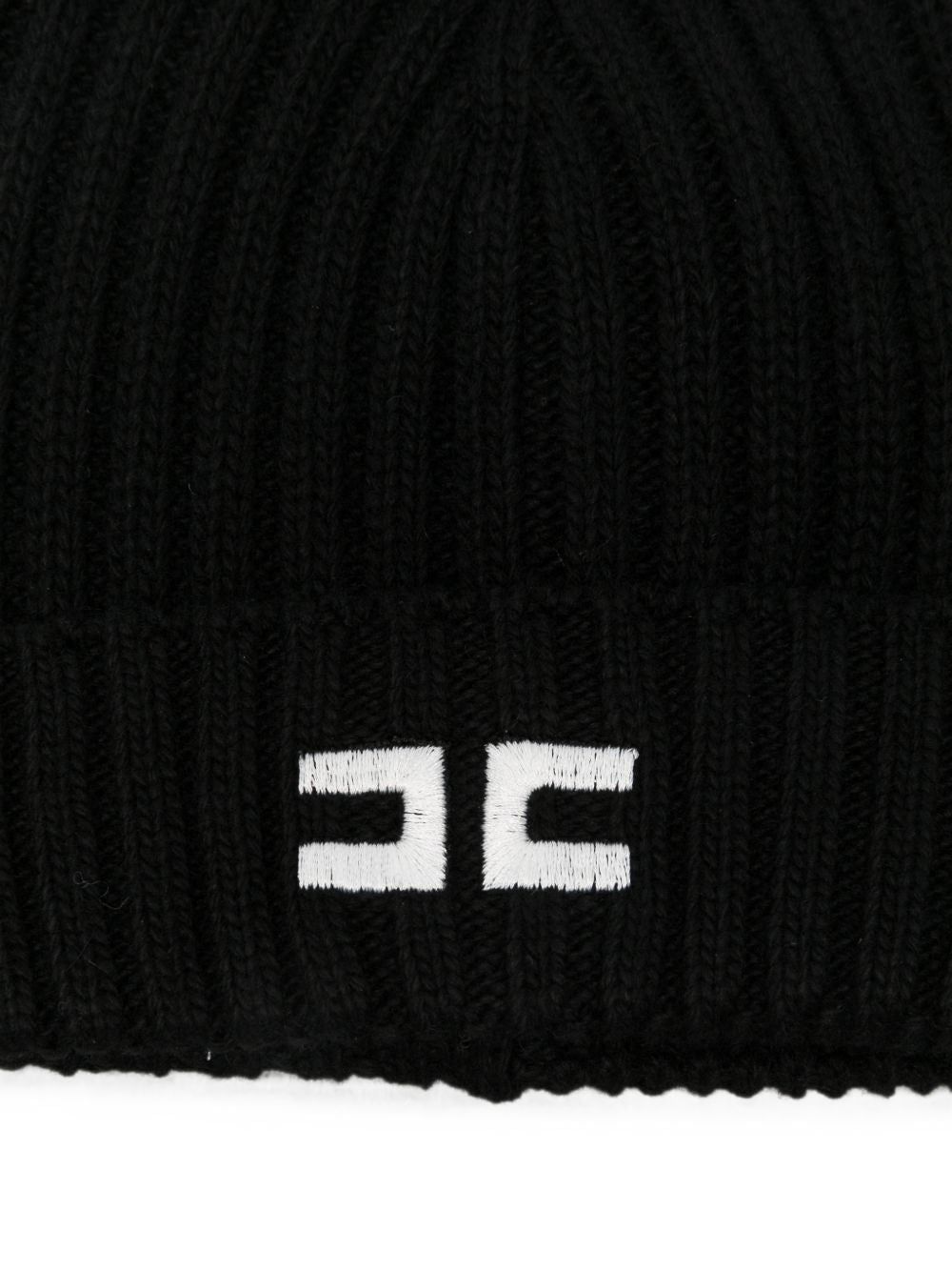 Berretto per bambina Elisabetta Franchi La Mia Bambina nero con logo ricamato sul davanti EFCP035CFL143 N101 ElISABETTA FRANCHI KIDS