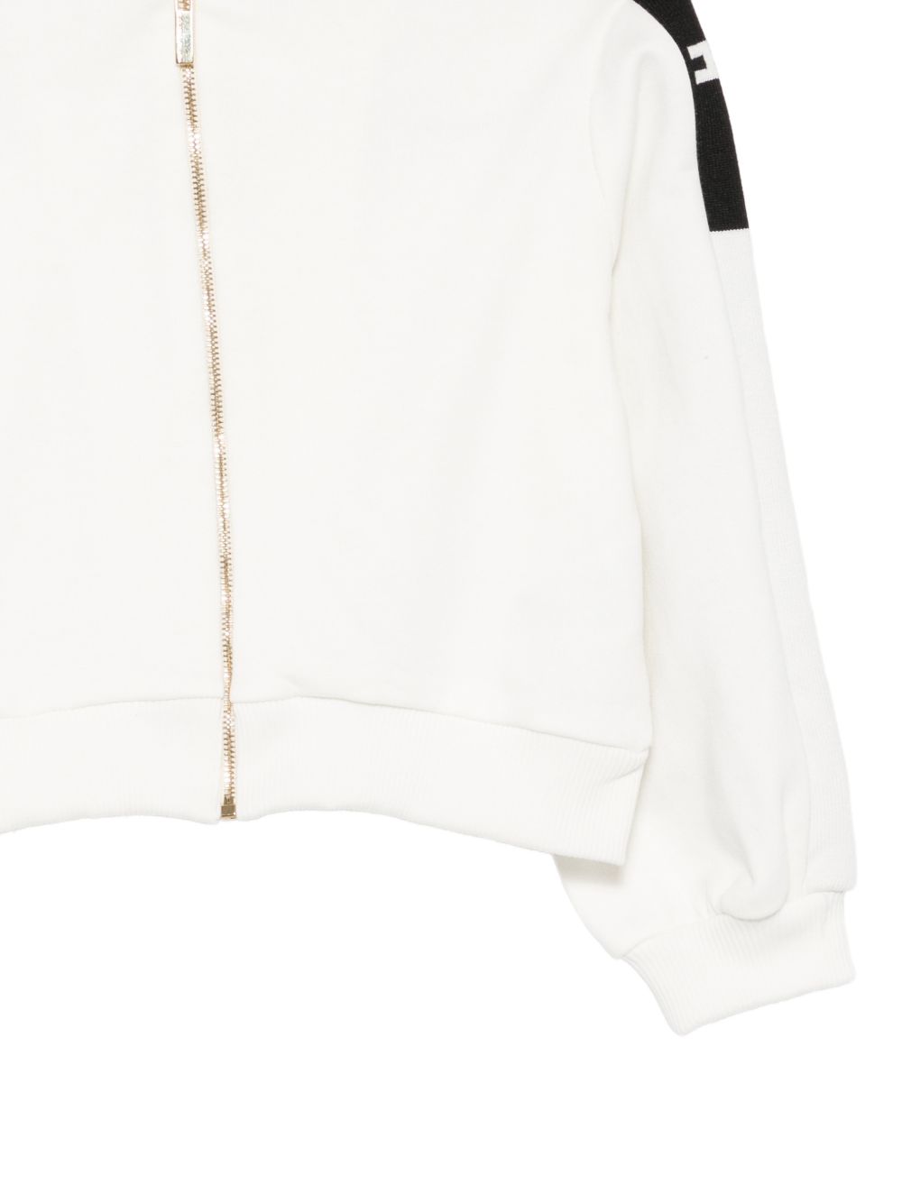 Felpa per bambina Elisabetta Franchi La Mia Bambina bianca con inserti in colore nero EFFE175CFF017 0077 ElISABETTA FRANCHI KIDS