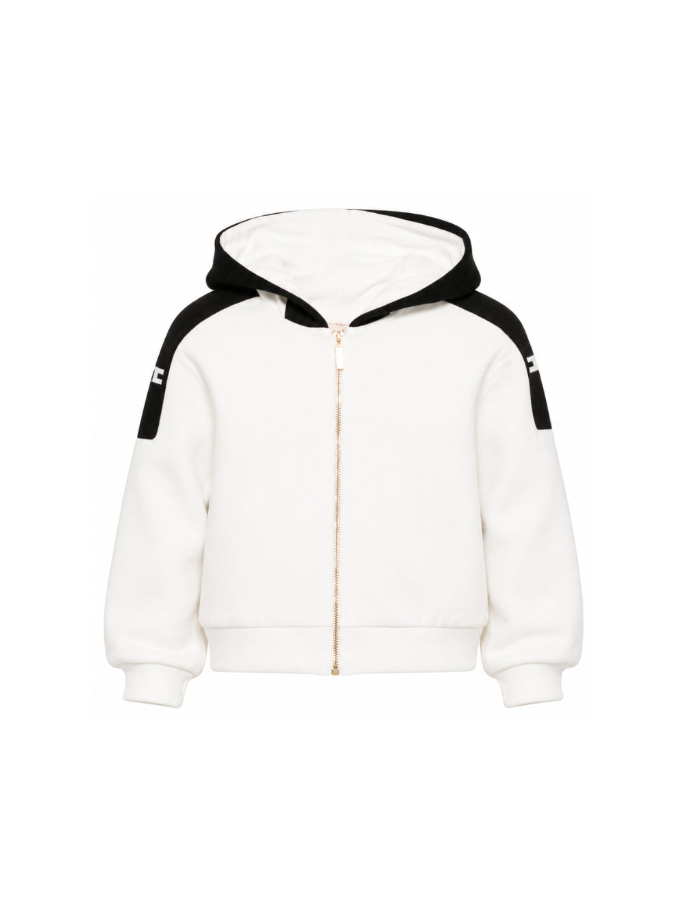 Felpa per bambina Elisabetta Franchi La Mia Bambina bianca con inserti in colore nero EFFE175CFF017 0077 ElISABETTA FRANCHI KIDS