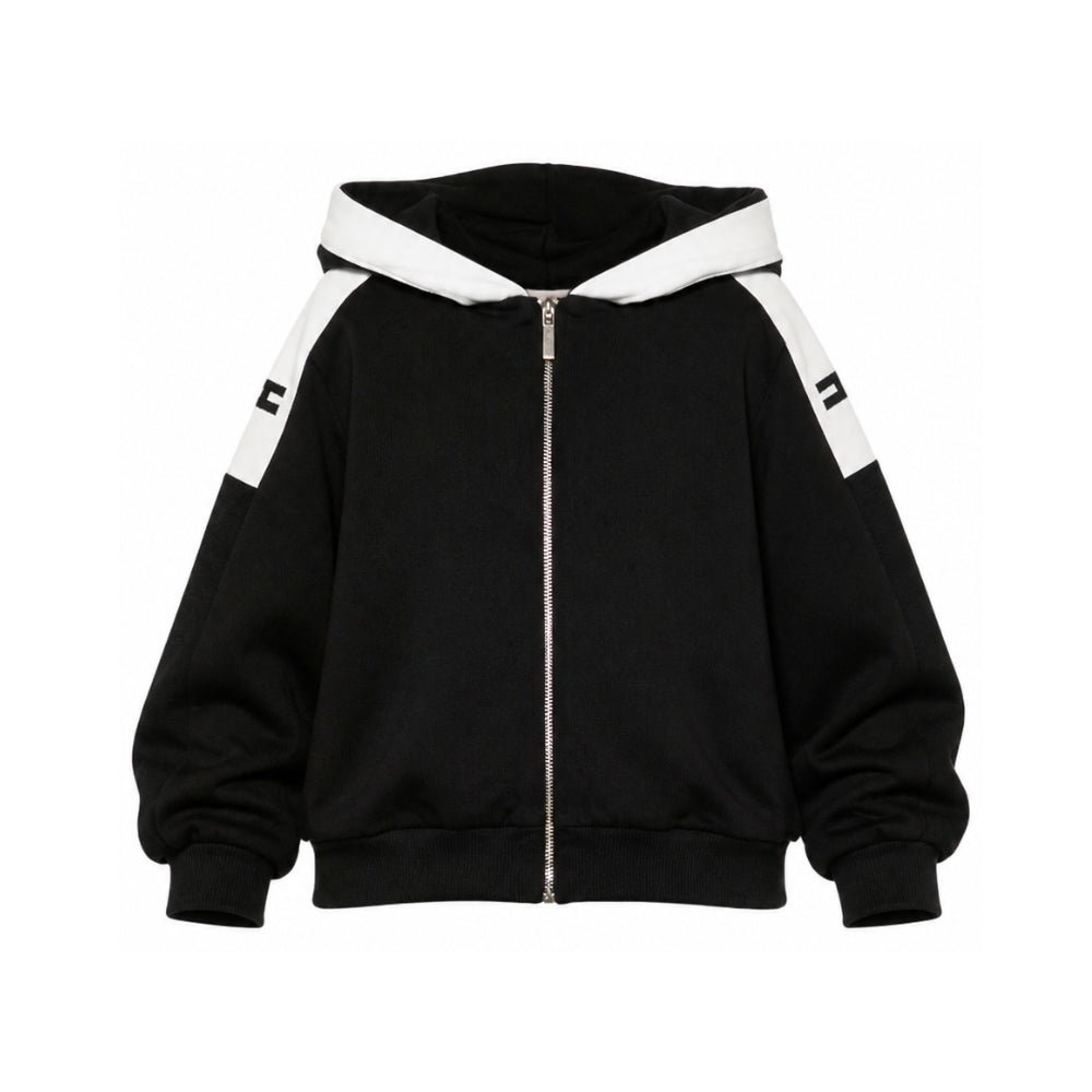 Felpa per bambina Elisabetta Franchi La Mia Bambina nera con inserti in colore bianco EFFE175CFF017 N101 ElISABETTA FRANCHI KIDS