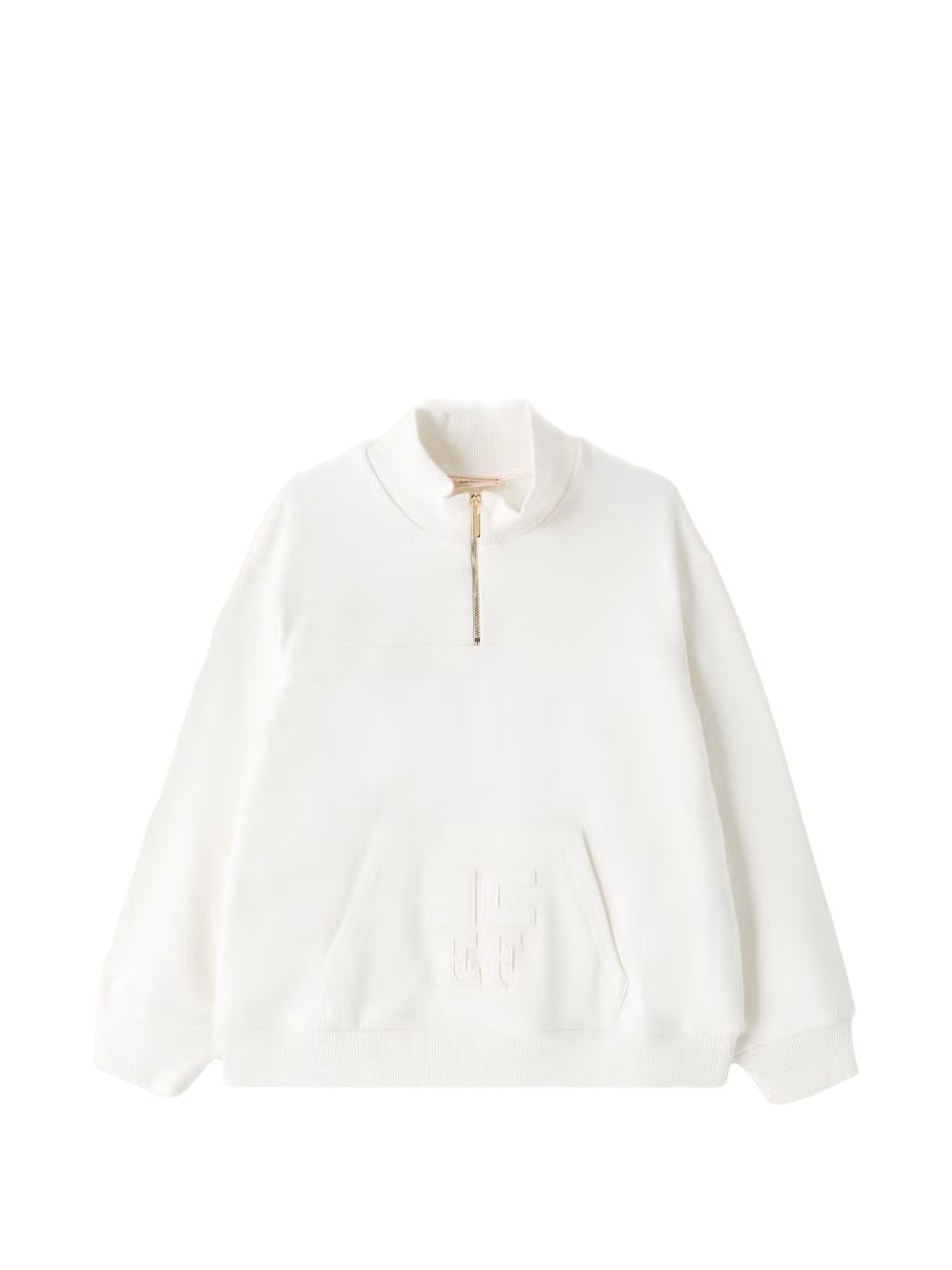 Felpa per bambina Elisabetta Franchi la Mia bambina Kids bianca corta con ricamo EFFE176CFF017 0067 ElISABETTA FRANCHI KIDS