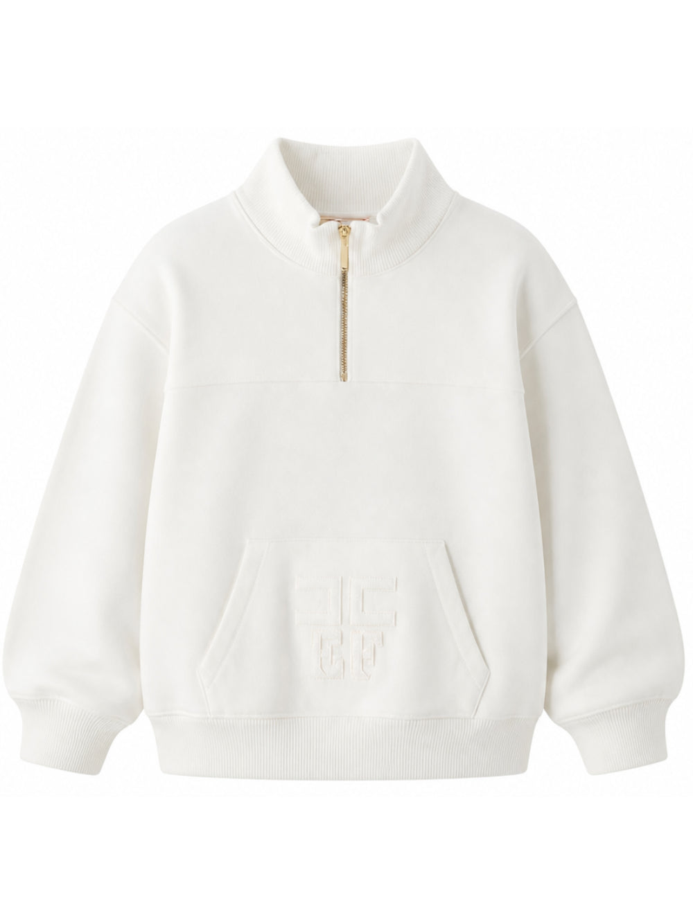 Felpa per bambina Elisabetta Franchi la Mia Bambina bianca corta con ricamo EFFE176CFF017 0067 ElISABETTA FRANCHI KIDS