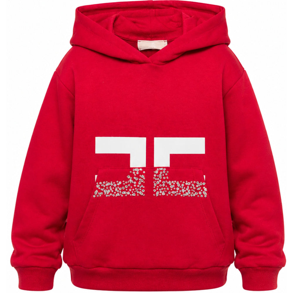 Felpa per bambina Elisabetta Franchi La Mia Bambina rossa con logo EFFE177CFF017 3628 ElISABETTA FRANCHI KIDS