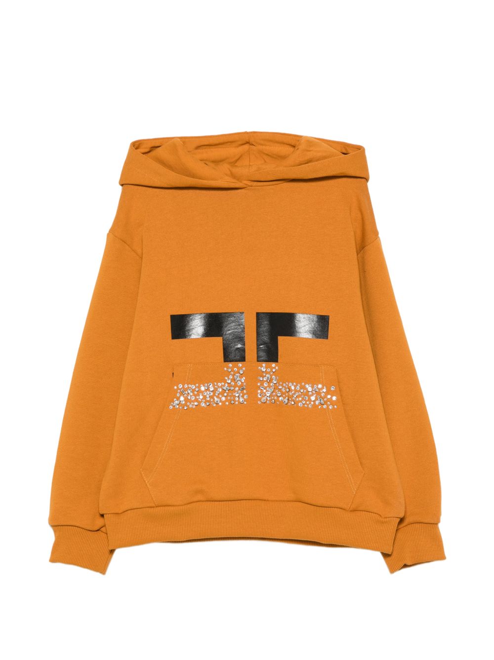 Felpa per bambina Elisabetta Franchi La Mia Bambina marrone con logo sul davanti EFFE177CFF017 7305 ElISABETTA FRANCHI KIDS