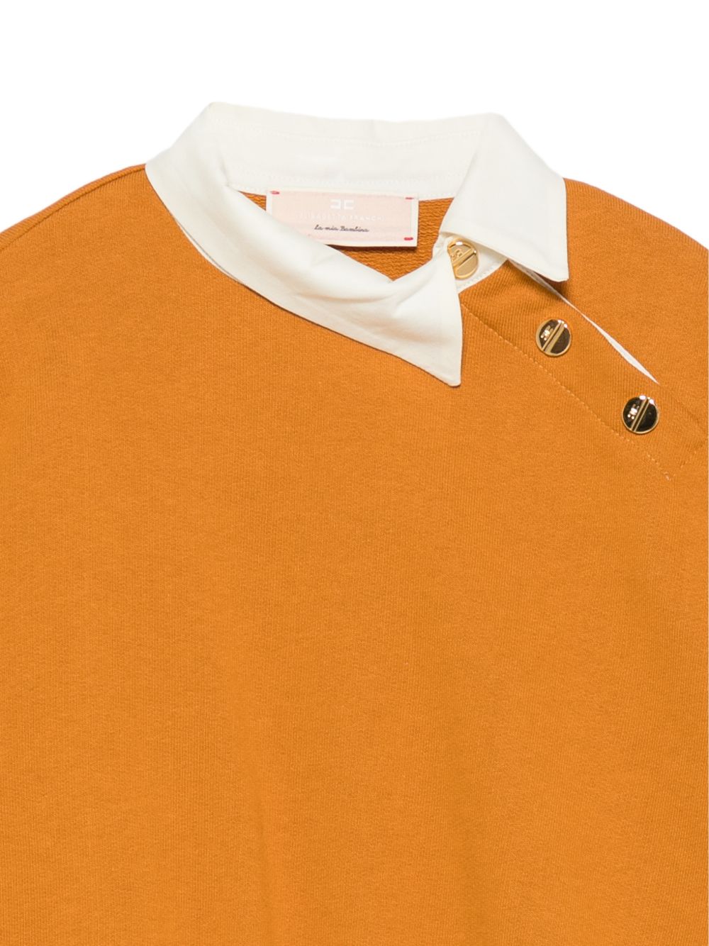 Felpa per bambina Elisabetta Franchi La Mia Bambina Kids arancione con colletto a contrasto EFFE182CFF017 7225 ElISABETTA FRANCHI KIDS