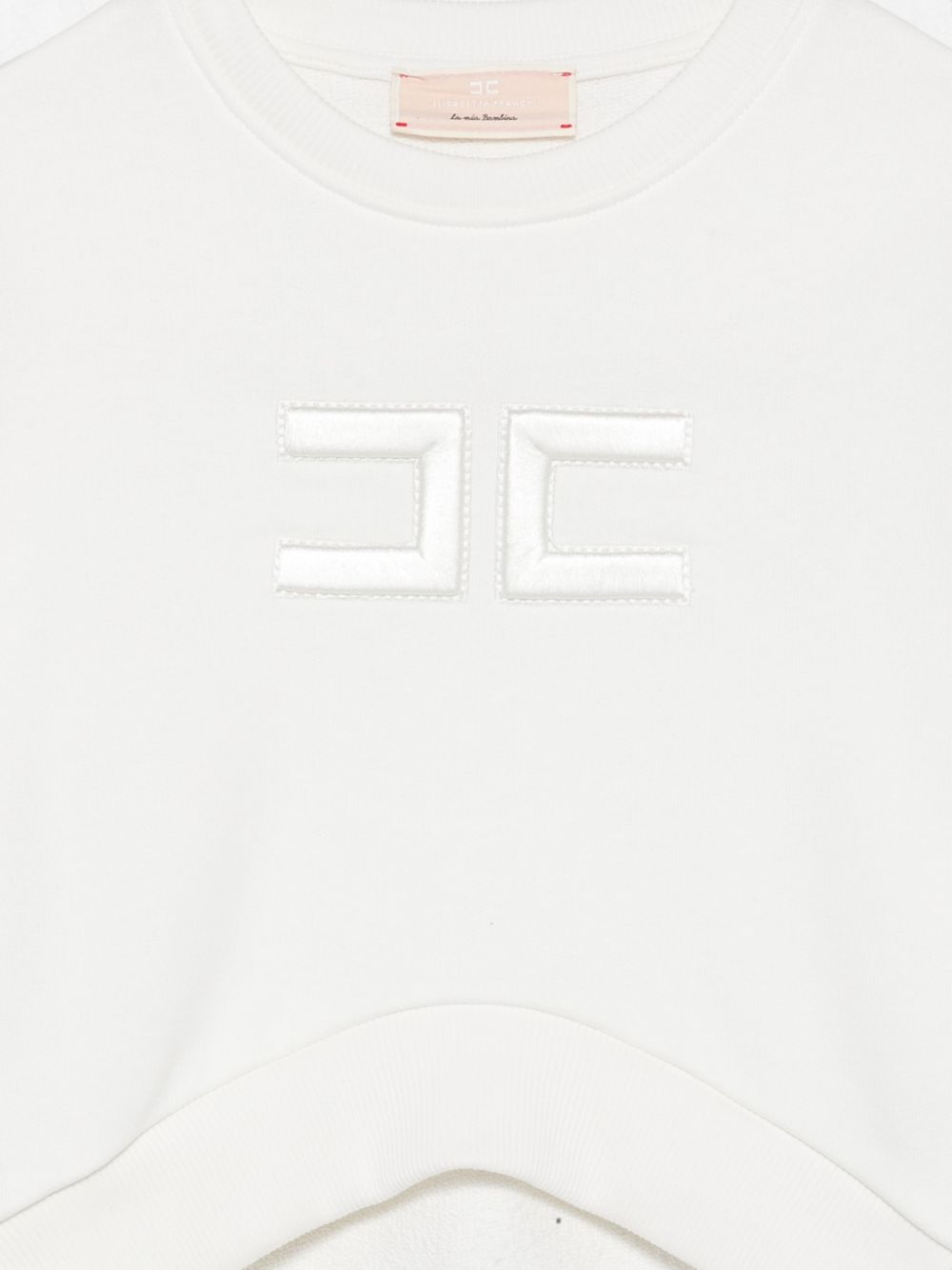 Felpa per bambina Elisabetta Franchi La Mia Bambina Kids bianca con logo sul davanti EFFE185CFF017 0067 ElISABETTA FRANCHI KIDS