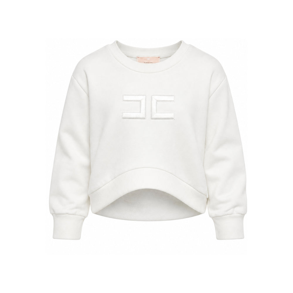 Felpa per bambina Elisabetta Franchi La Mia Bambina Kids bianca con logo sul davanti EFFE185CFF017 0067 ElISABETTA FRANCHI KIDS