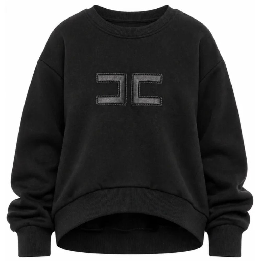 Felpa per bambina Elisabetta Franchi La Mia Bambina Kids nera con logo sul davanti EFFE185CFF017 N000 ElISABETTA FRANCHI KIDS