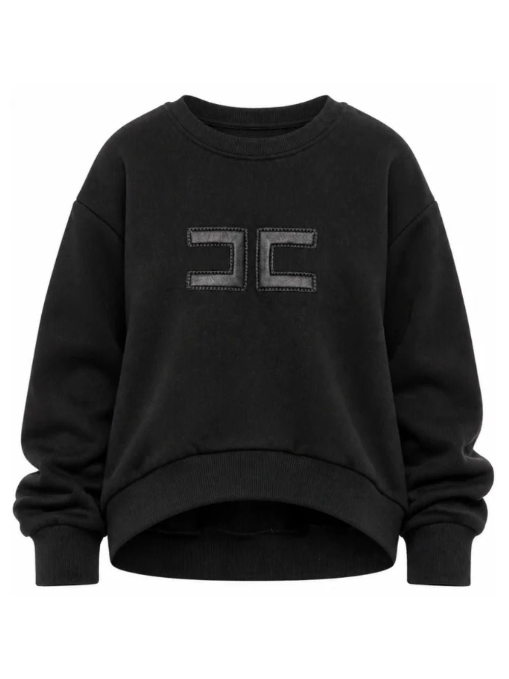 Felpa per bambina Elisabetta Franchi La Mia Bambina Kids nera con logo sul davanti EFFE185CFF017 N000 ElISABETTA FRANCHI KIDS