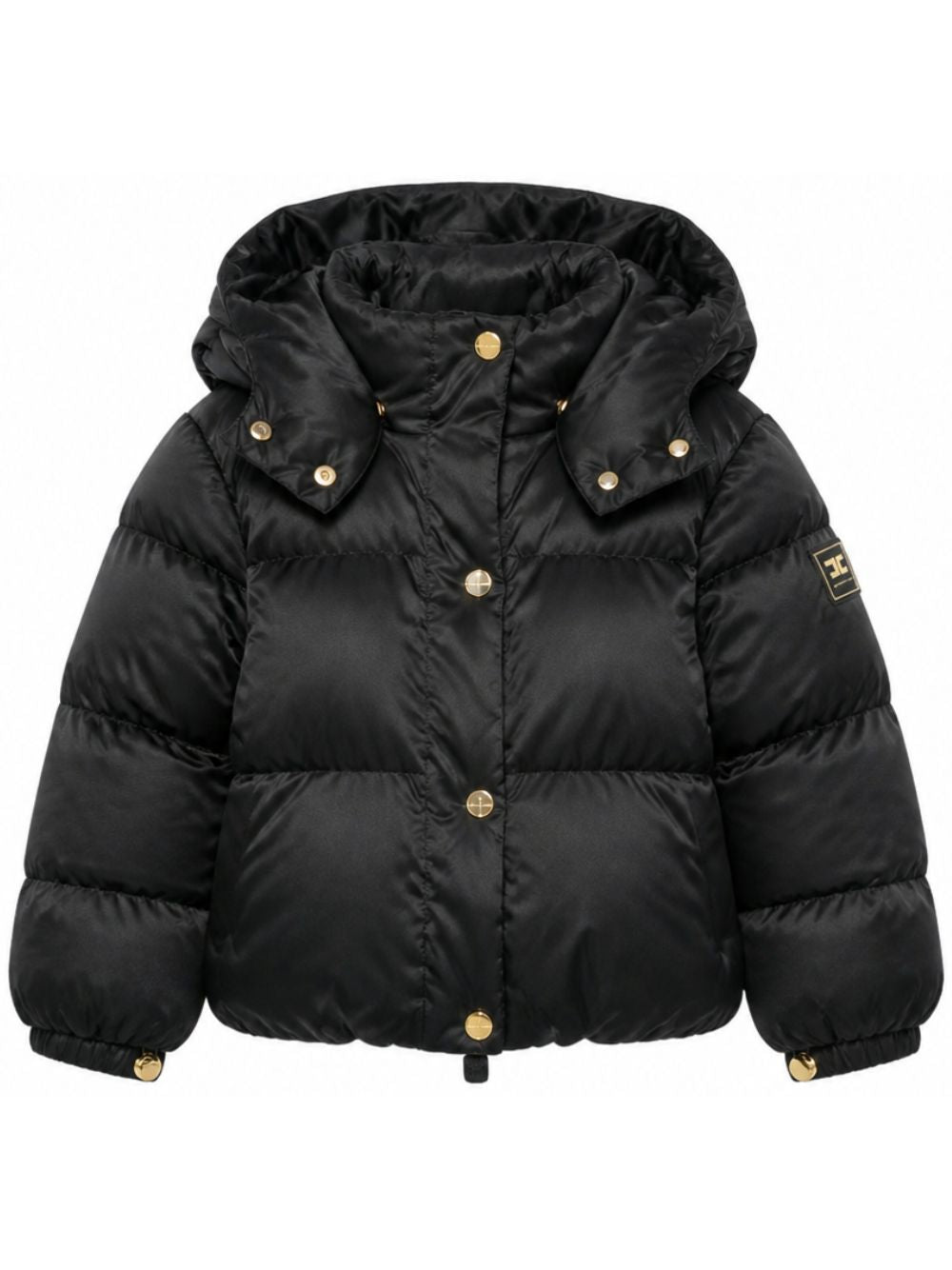 Giubbino per bambina Elisabetta Franchi La Mia Bambina Kids nero con cappuccio EFGB139CNY042 N000 ElISABETTA FRANCHI KIDS