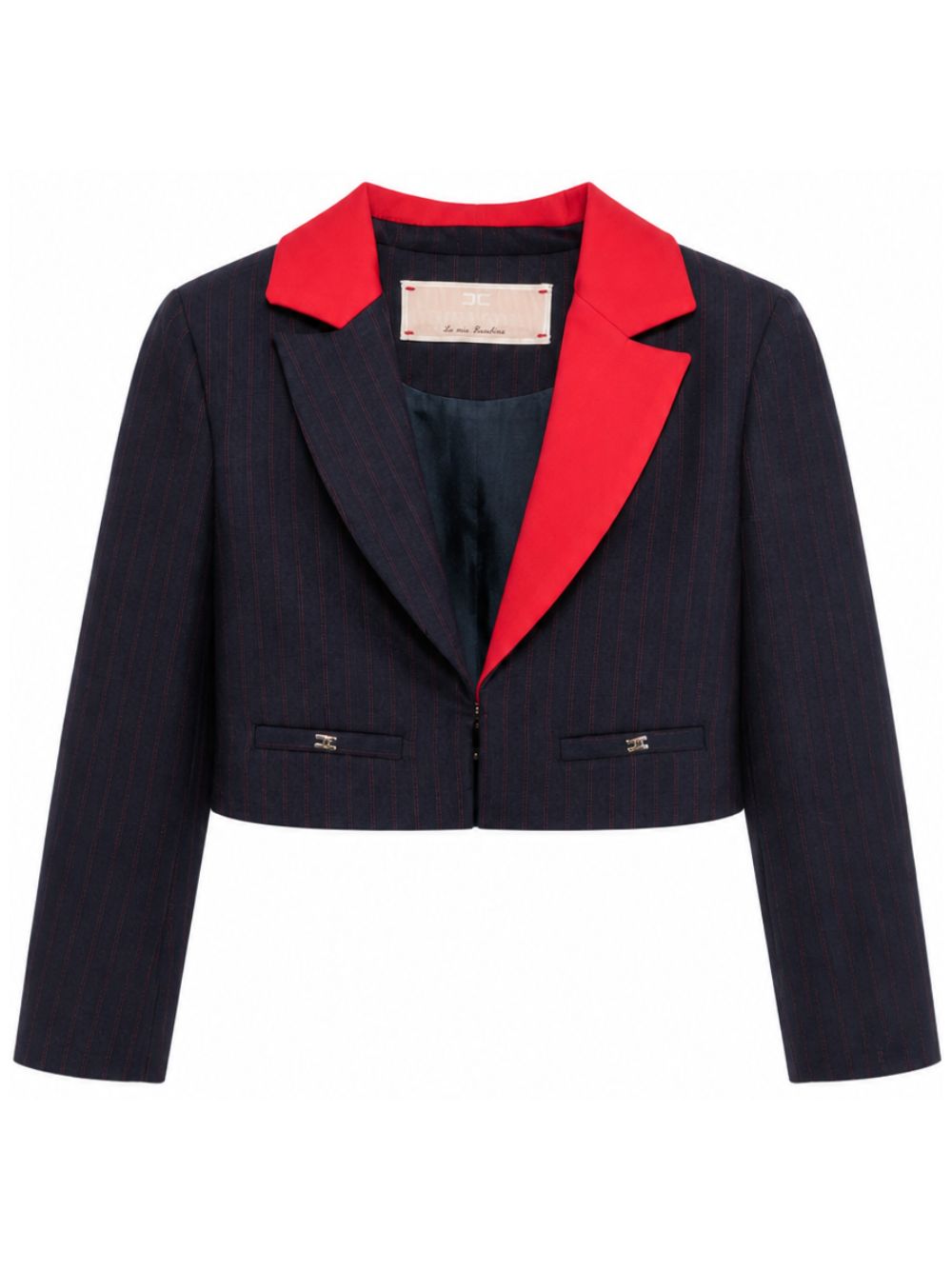 Giacca per bambina Elisabetta Franchi La Mia Bambina blu navy con revers a scialle EFGC0810ML029 4213 ElISABETTA FRANCHI KIDS