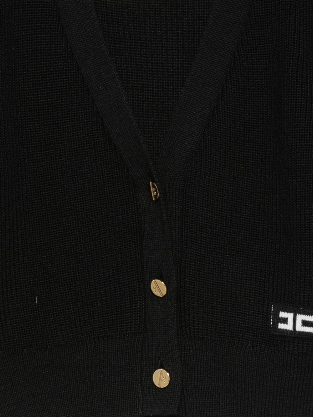 Cardigan per bambina Elisabetta Franchi La Mia Bambina nero con scollo a V EFMA203CFL159 N101 ElISABETTA FRANCHI KIDS